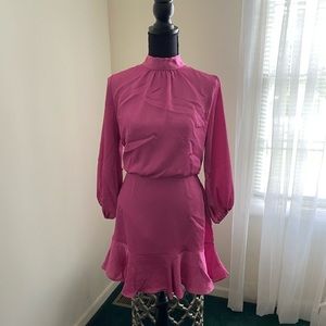 CALL ME ANGEL TEXTURED SATIN DRESS - PINK